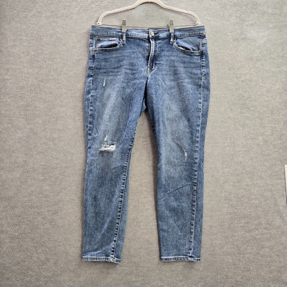 Gap Women Pants 33 Blue True‎ Skinny Ankle Cotton Other Fiber Spandex